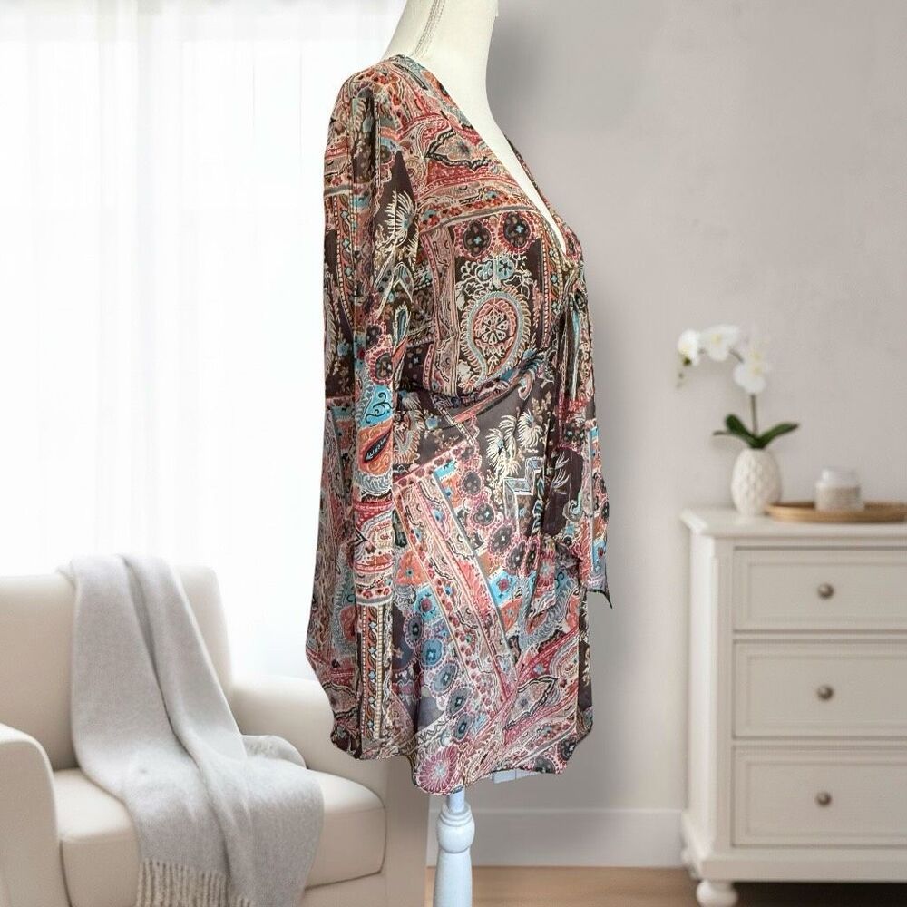 Lane Bryant Semi Sheer Boho Scarf Top Tunic Sz 18/20 2X - Picture 6 of 14